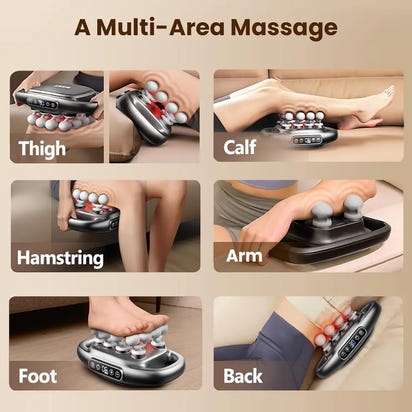 Caloo™ 16-Head Deep Tissue Massage Gun with Red-Light Therapy