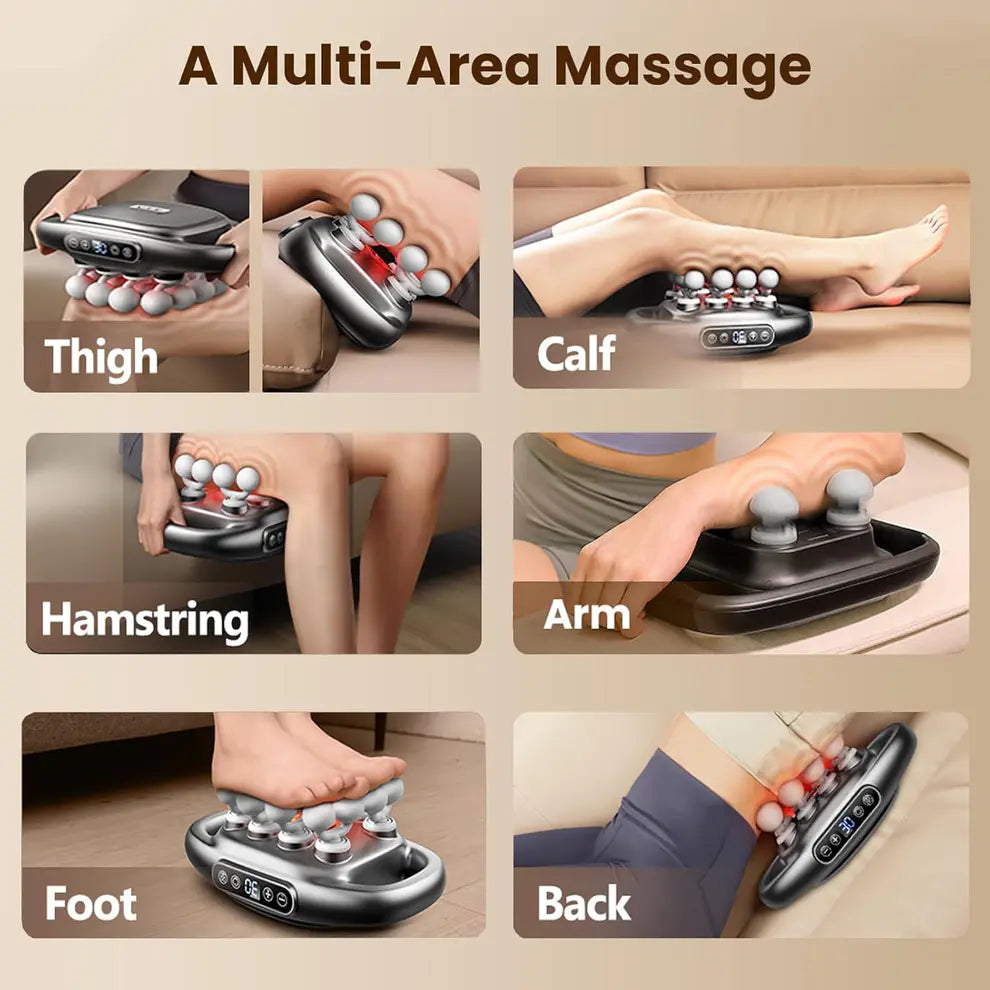 Caloo™ 16-Head Deep Tissue Massage Gun with Red-Light Therapy